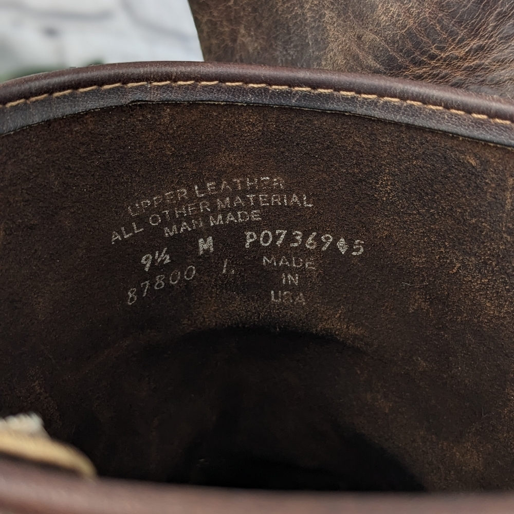 Frye Engineer 9.5M D full grain brown leather boots, USA made - Picture 10 of 15